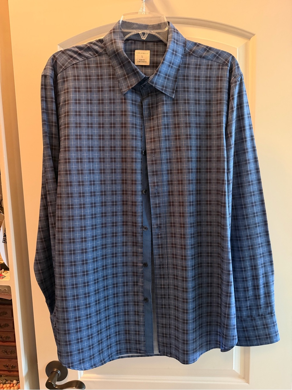 Con.struct Blue and Black Plaid Dress Shirt